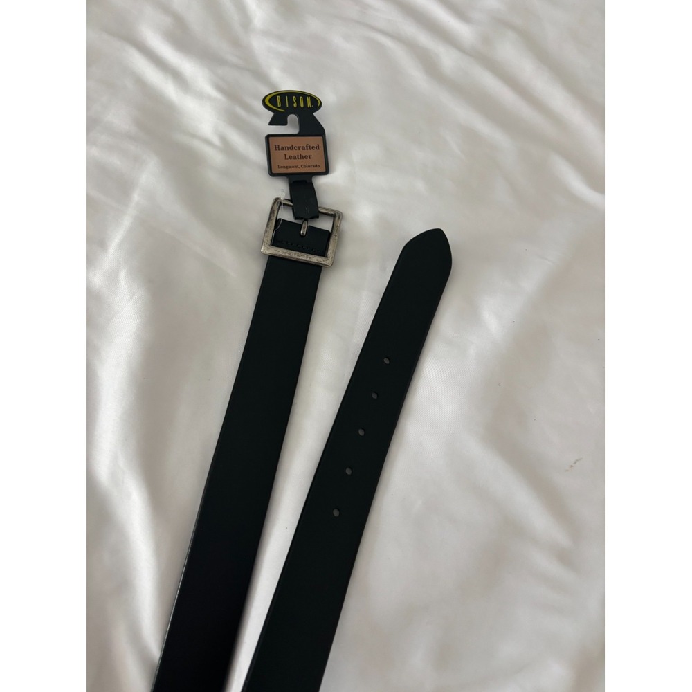 New Bison Design Leather Belt 30 Black 38mm Standard Heritage Americana Workwear - Picture 8 of 16
